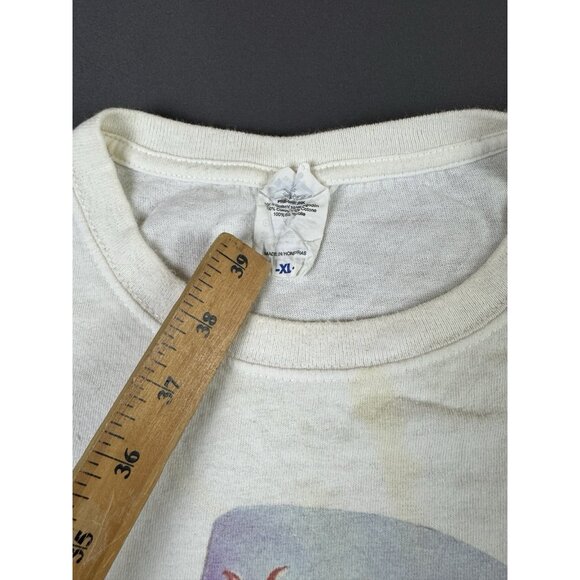 Rare Vintage Y2K Poison Rock Band Tee Skull Flame Rose White Shirt XL Tour Promo - Picture 12 of 14